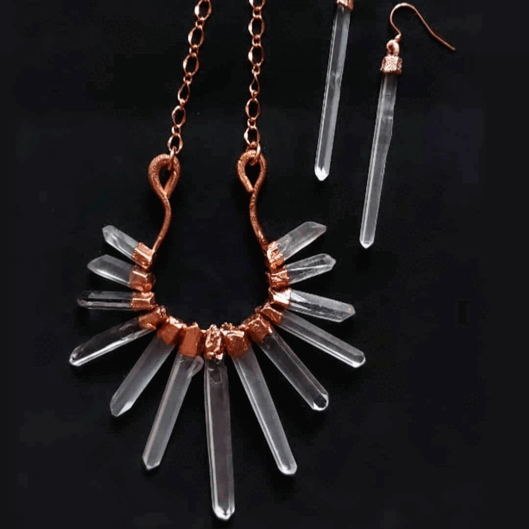 Rotating images of bold crystal jewelry by Desert Daisy Jewelry