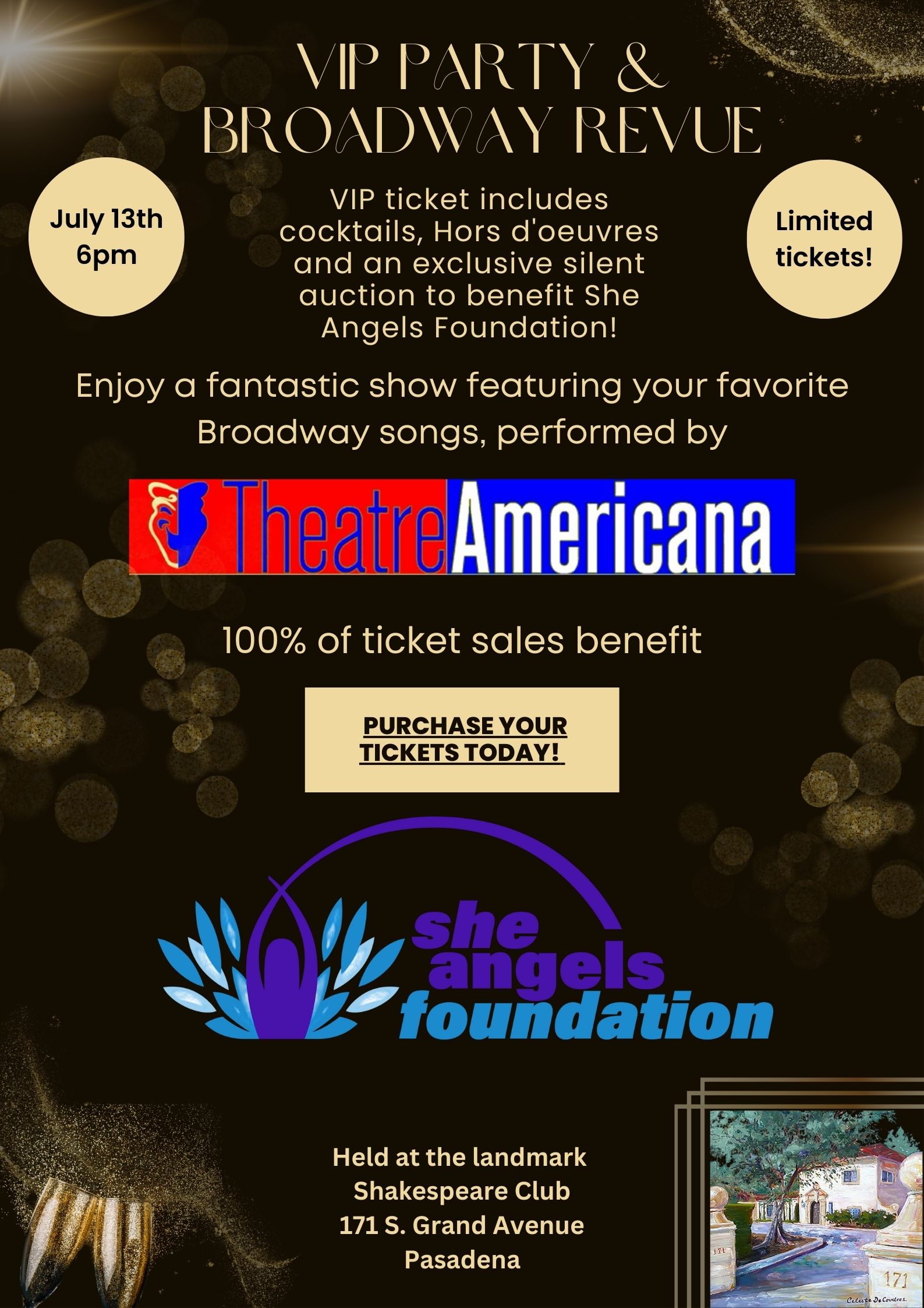 VIP Party & Broadway Revue to benefit She Angels Foundation