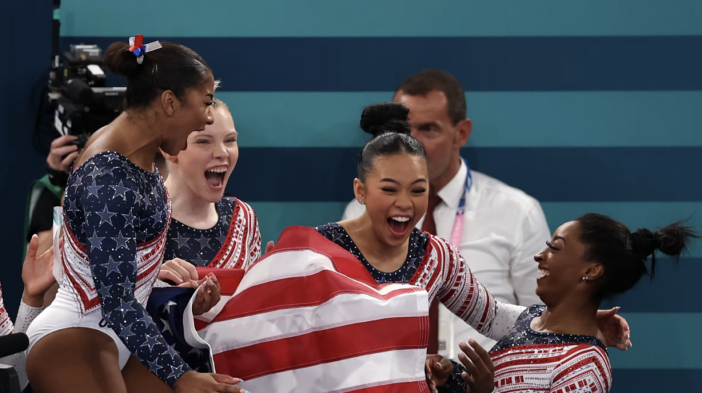 Simone Biles and Sunisa Lee winners at the 2024 Olympics