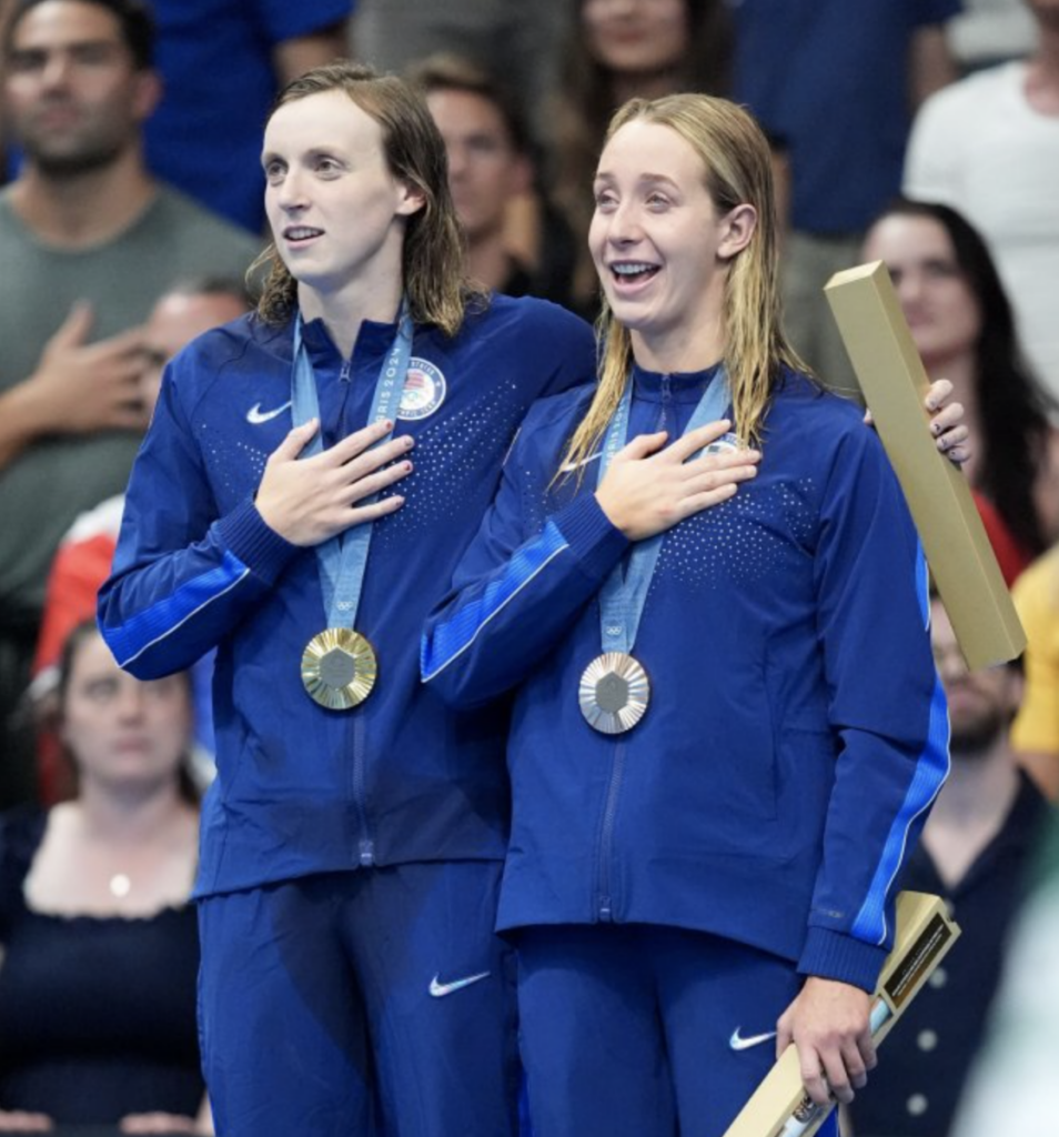 Katie Ledecky and Paige Madden at the 2024 Olympics