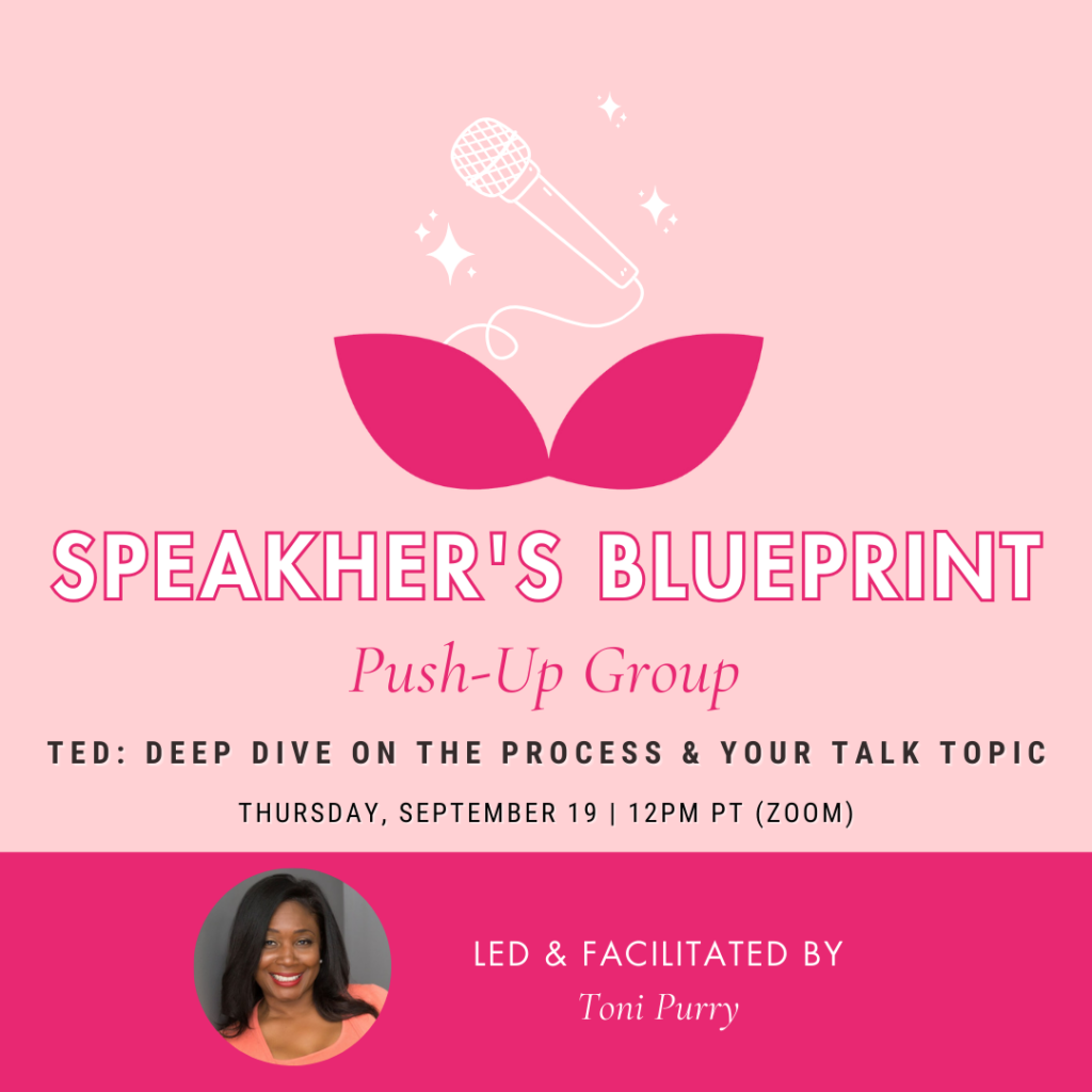 SpeakHer's Blueprint TED Talk speaker training workshop by Toni Purry